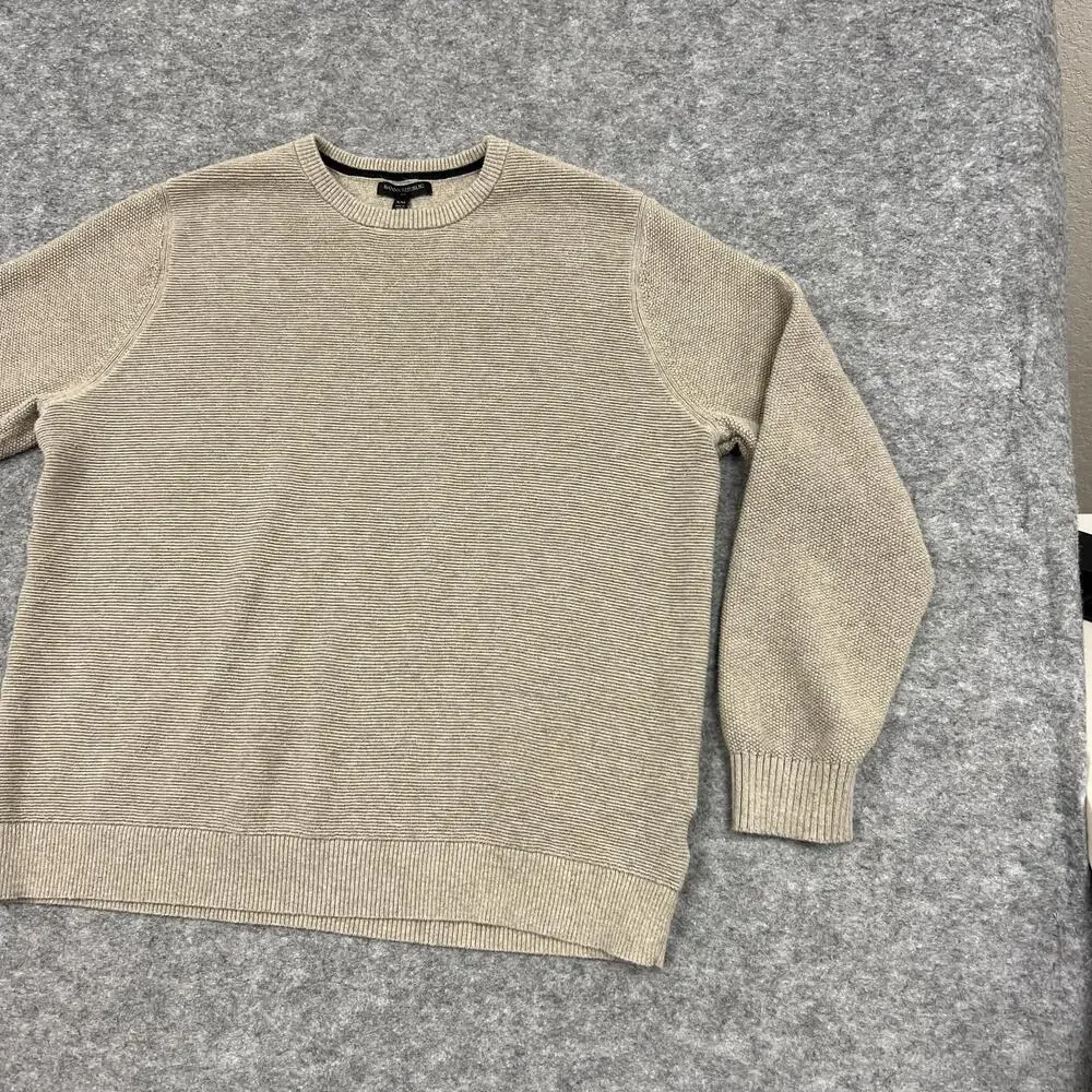 Banana Republic Sweater Mens 2XL Beige Cotton Crewneck Pullover Knit Casual Prep